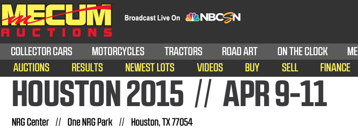 Mecum Auto Auction in Houston 4/9-11